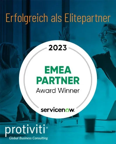 Protiviti als ServiceNow Elitepartner und EMEA Emerging Growth Markets Partner des Jahres 2023